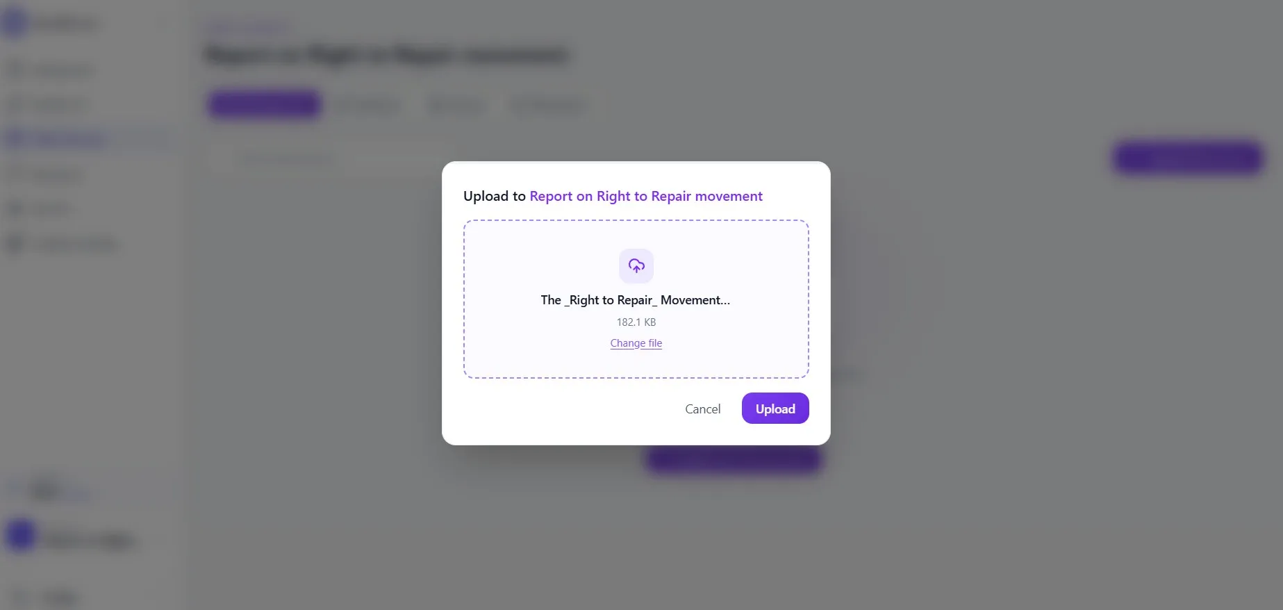 Upload the document