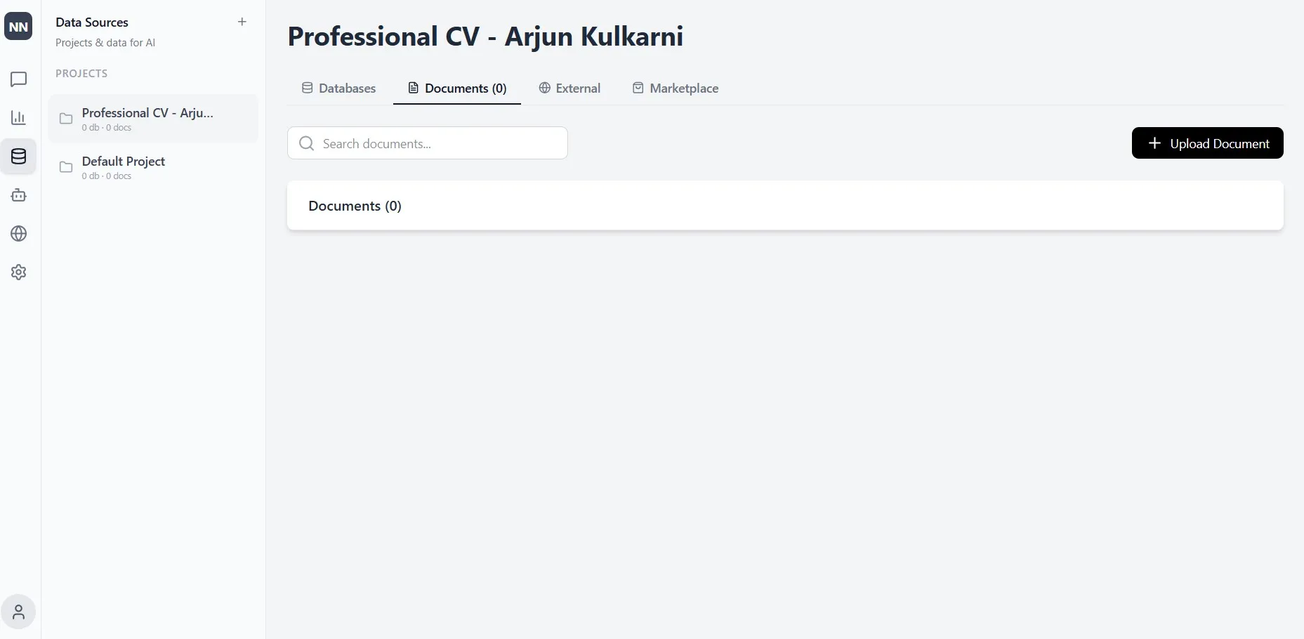 Toggle to Documents Tab