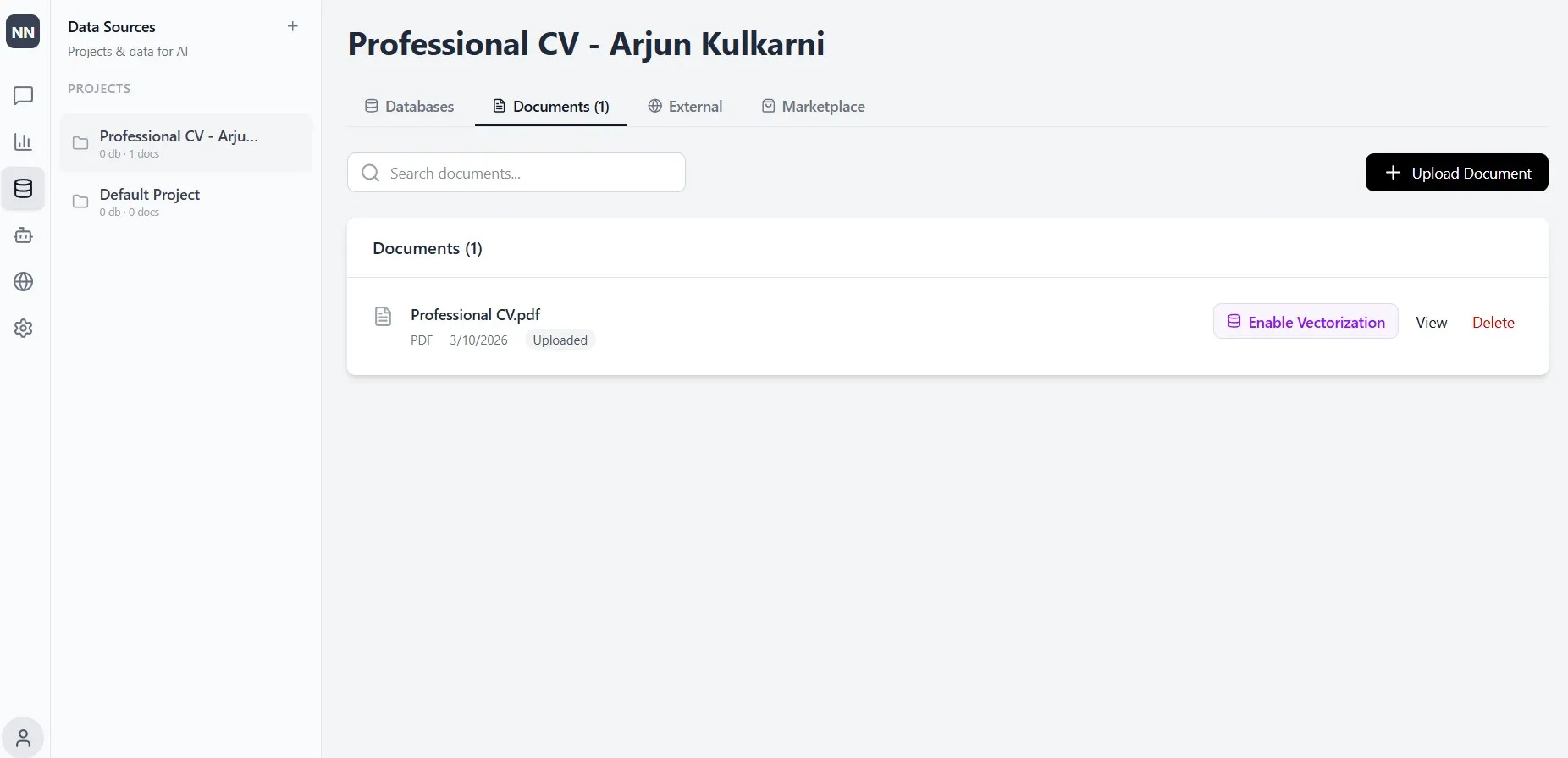 Enable Vectorization Button