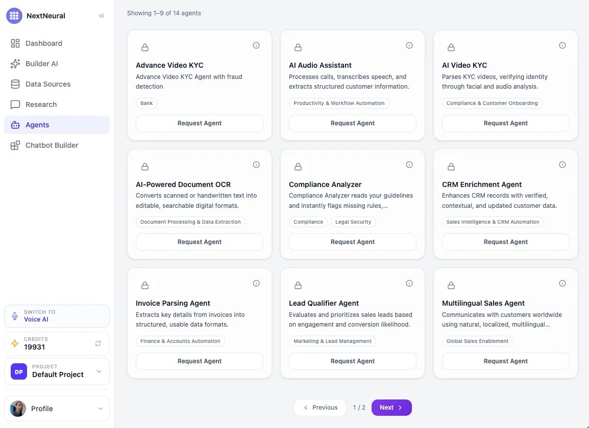 NextNeural Advanced Agents — Video KYC